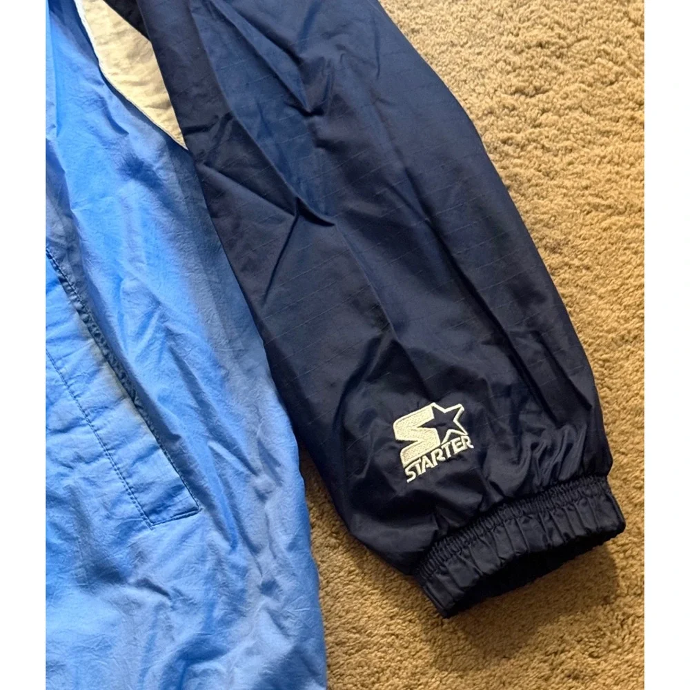 University Of North Carolina UNC Tar Heels Starter Jacket Hood Nylon Zip Mens XL